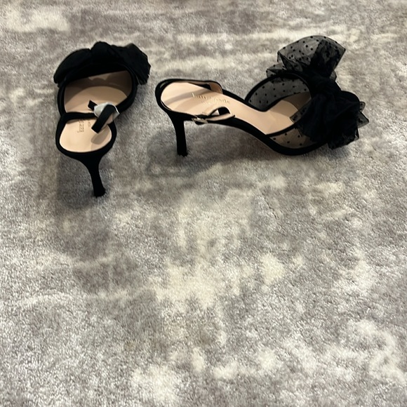 NWT never worn Kate spade suede, mesh with polka dots sling back heels. - Picture 3 of 4